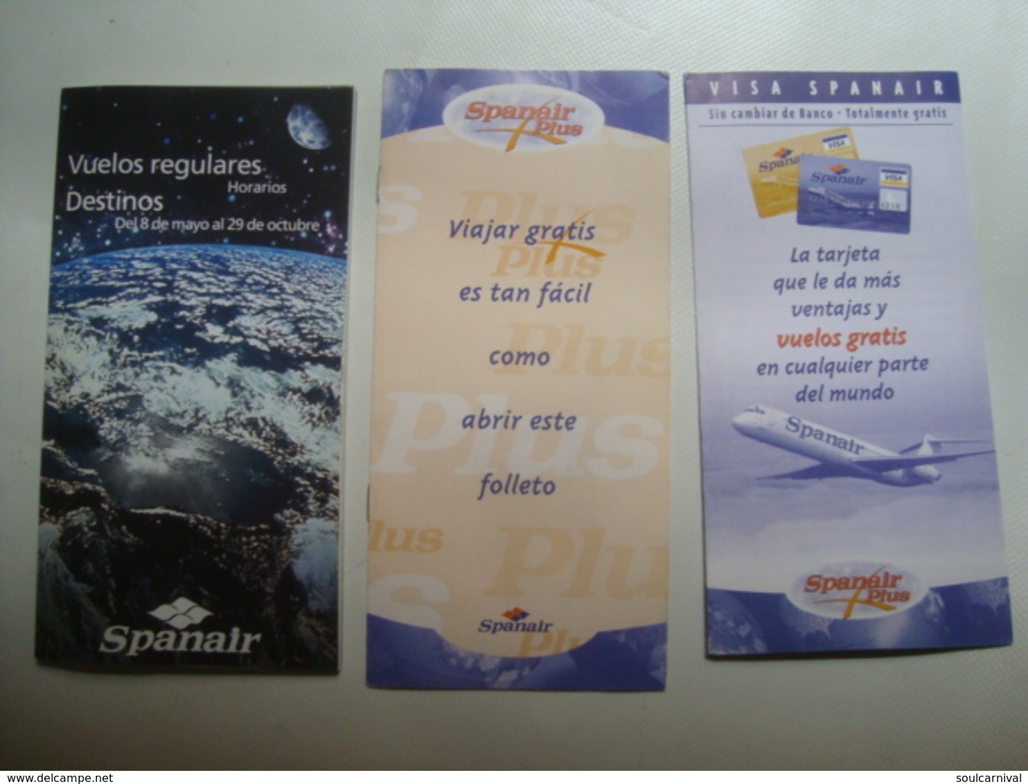 SPANAIR. VUELOS REGULARES / DESTINOS - ESPAÑA / SPAIN, 2000 APROX. - Horaires