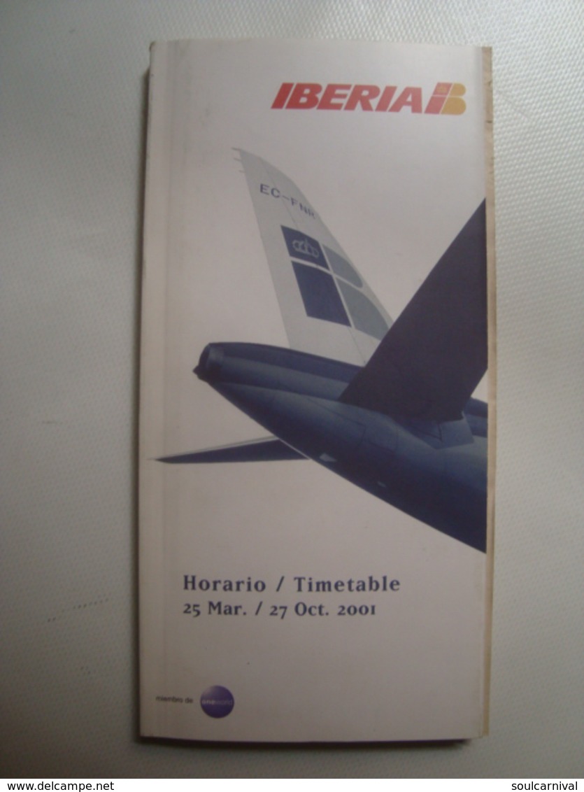 IBERIA. HORARIO / TIMETABLE - ESPAÑA / SPAIN, 2001. - Timetables