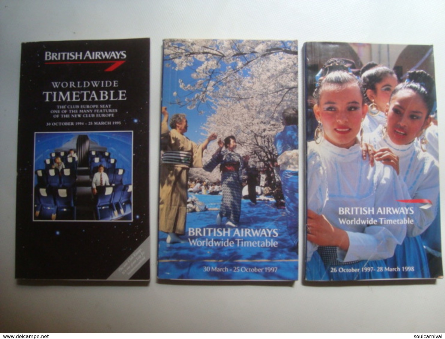 BRITISH AIRWAYS WORLWIDE TIMETABLE - ENGLAND, 1994-95, 1997, 1998. - Orari