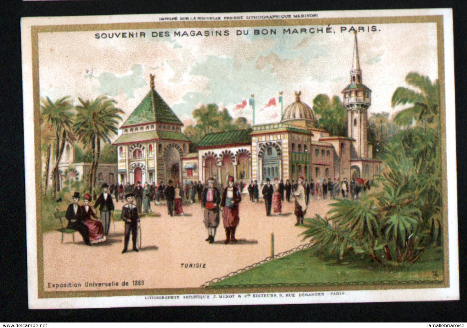 Chromo Au Bon Marche, MI1, Exposition Universelle 1889, Tunisie - Au Bon Marché