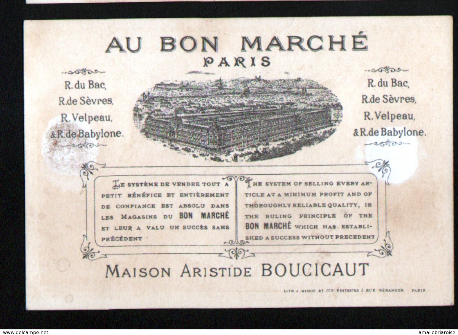 Chromo Au Bon Marche, MI1, Exposition Universelle 1889, Tunisie - Au Bon Marché