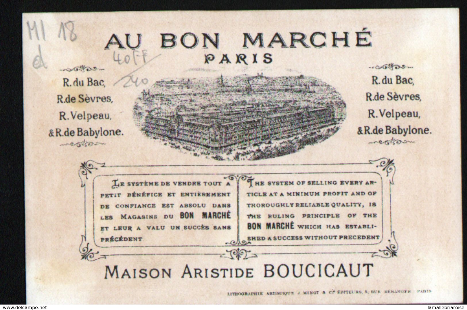 Chromo Au Bon Marche, MI1, Exposition Universelle 1889, L'Algerie - Au Bon Marché