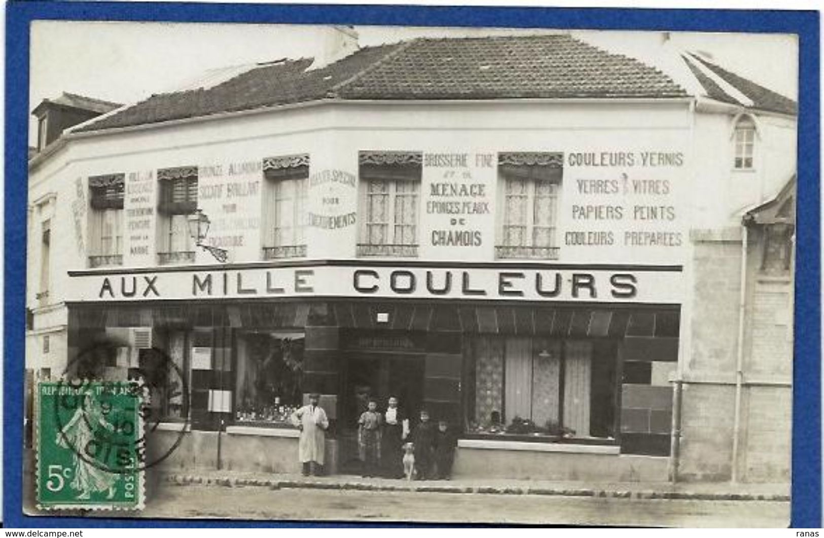 CPA Publicité Publicitaire Réclame Circulé Shop Front Commerce Compiègne Oise Bazar Carte Photo RPPC - Compiegne