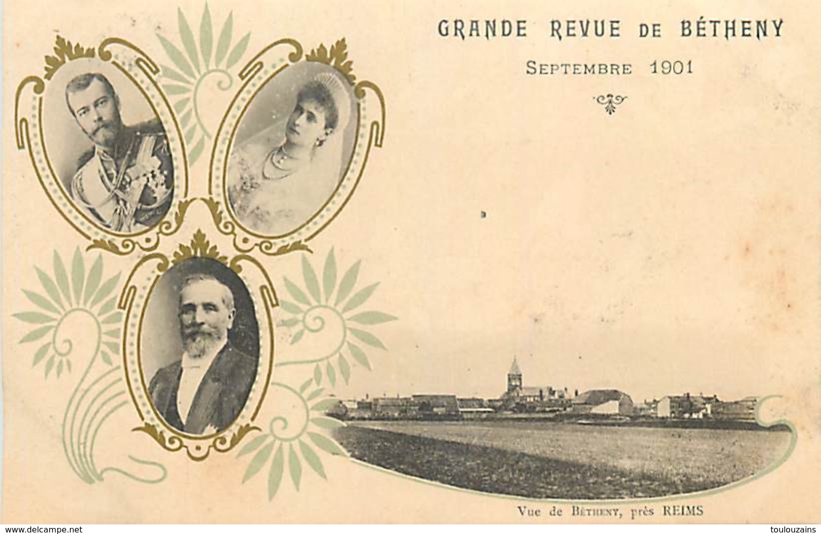 18-4484 : GRANDE REVUE MILITAIRE DE BETHENY. SEPTEMBRE 1901. CARTE PRECURSEUR. - Bétheny