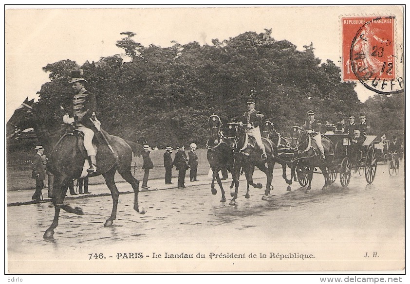 ***   75  ***  PARIS  Le Landau Du Président De La République - TTB - Champs-Elysées