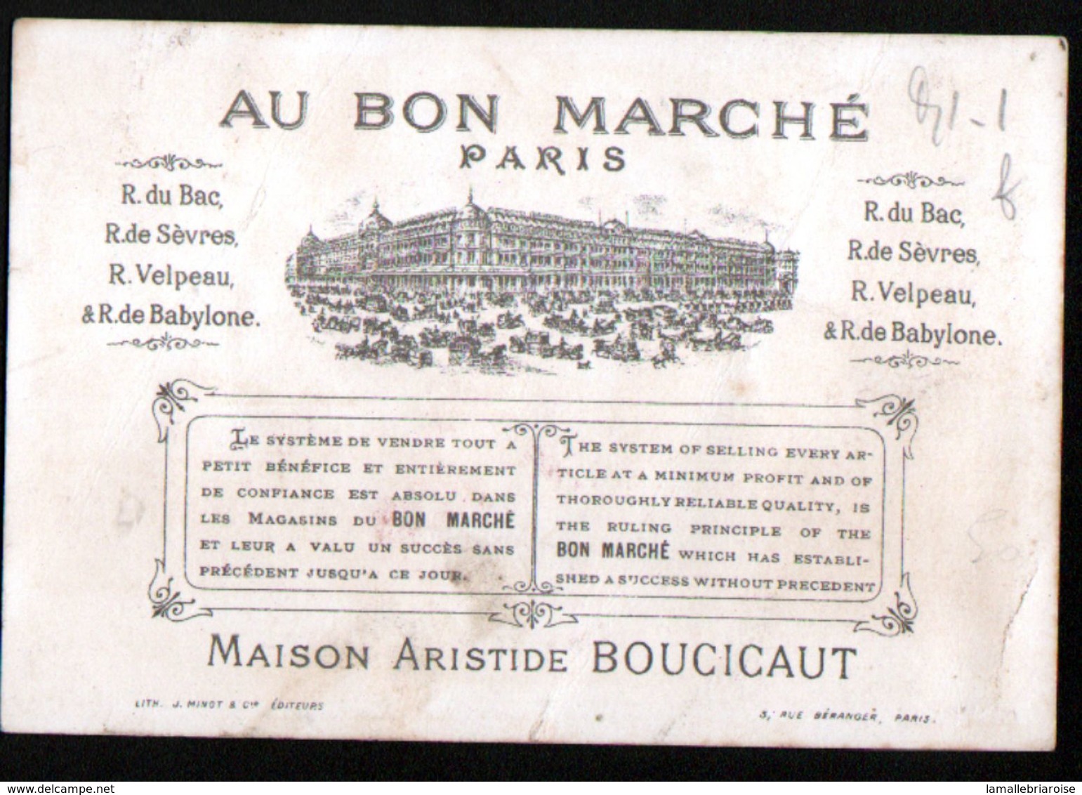 Chromo Au Bon Marche, MI2, Fillettes En Visite Dans Les Musees De Paris, Musee Du Louvre, Les Antiques - Au Bon Marché