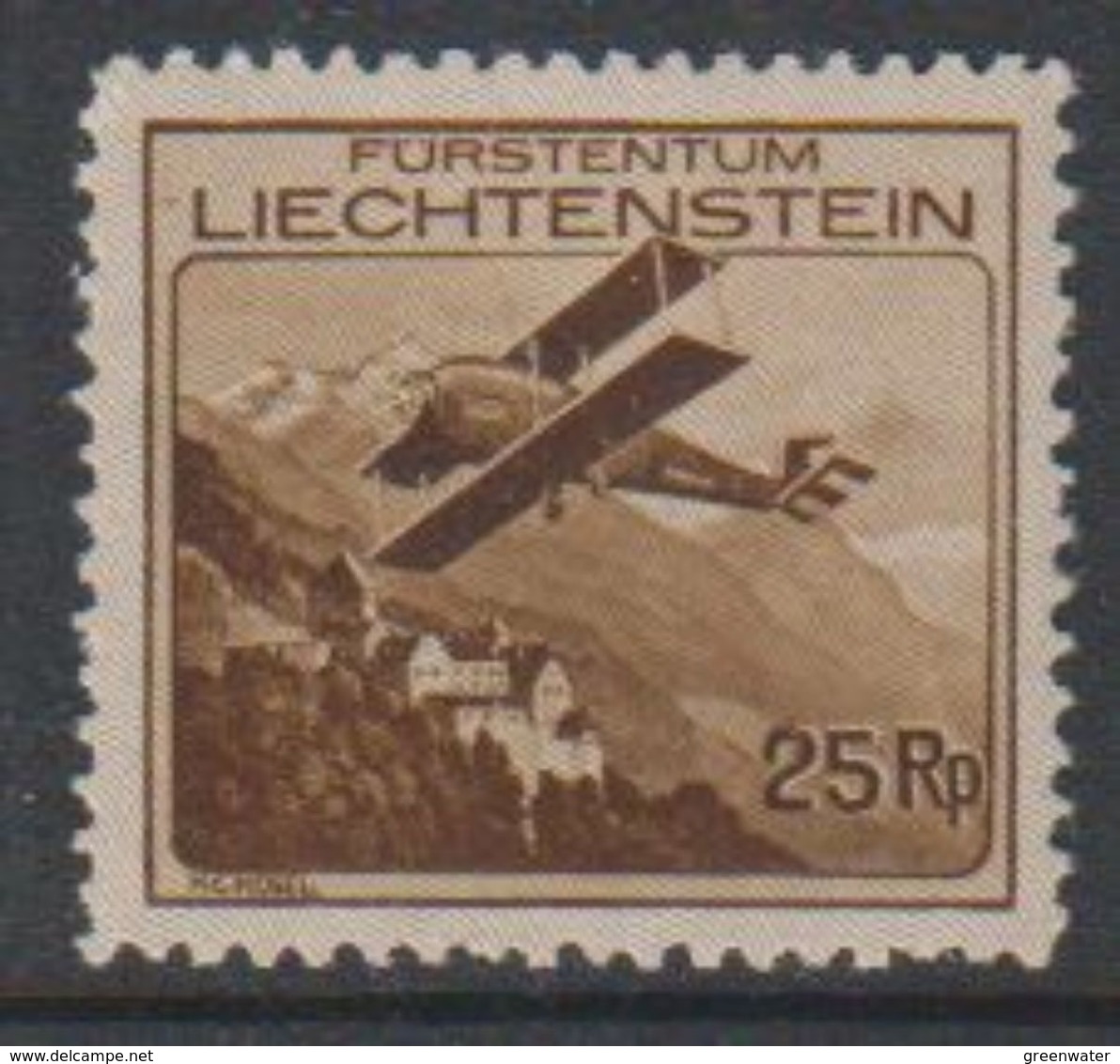 Liechtenstein 1930 Airmail 25Rp * Mh (= Mint, Hinged) (39544T) - Poste Aérienne