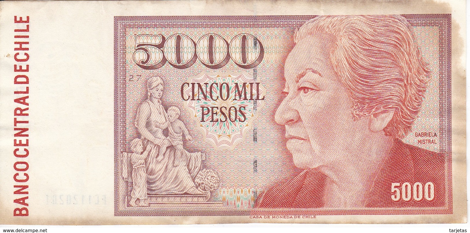 BILLETE DE CHILE DE 5000 PESOS DEL AÑO 1996 (BANKNOTE) - Chili