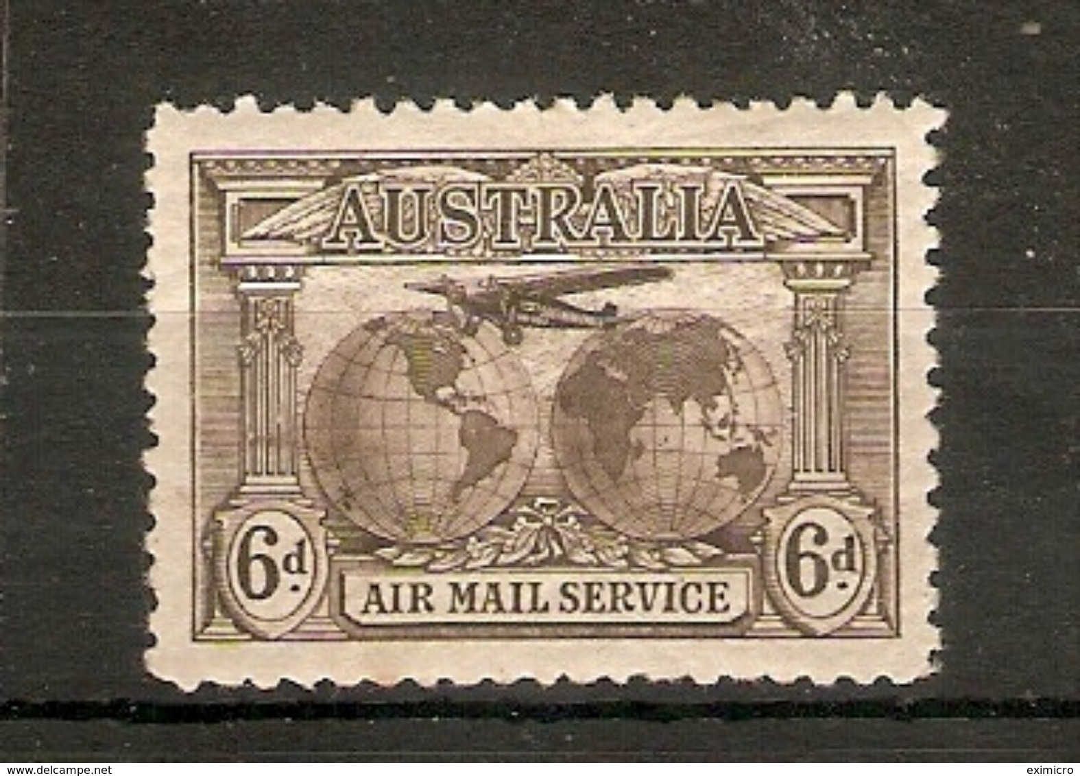 AUSTRALIA 1931 6d AIR SG 139 LIGHTLY MOUNTED MINT Cat £22 - Mint Stamps