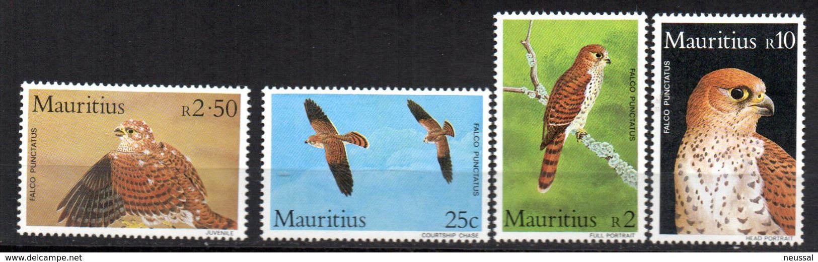 Serie Nº 594/7 Mauritius - Águilas & Aves De Presa