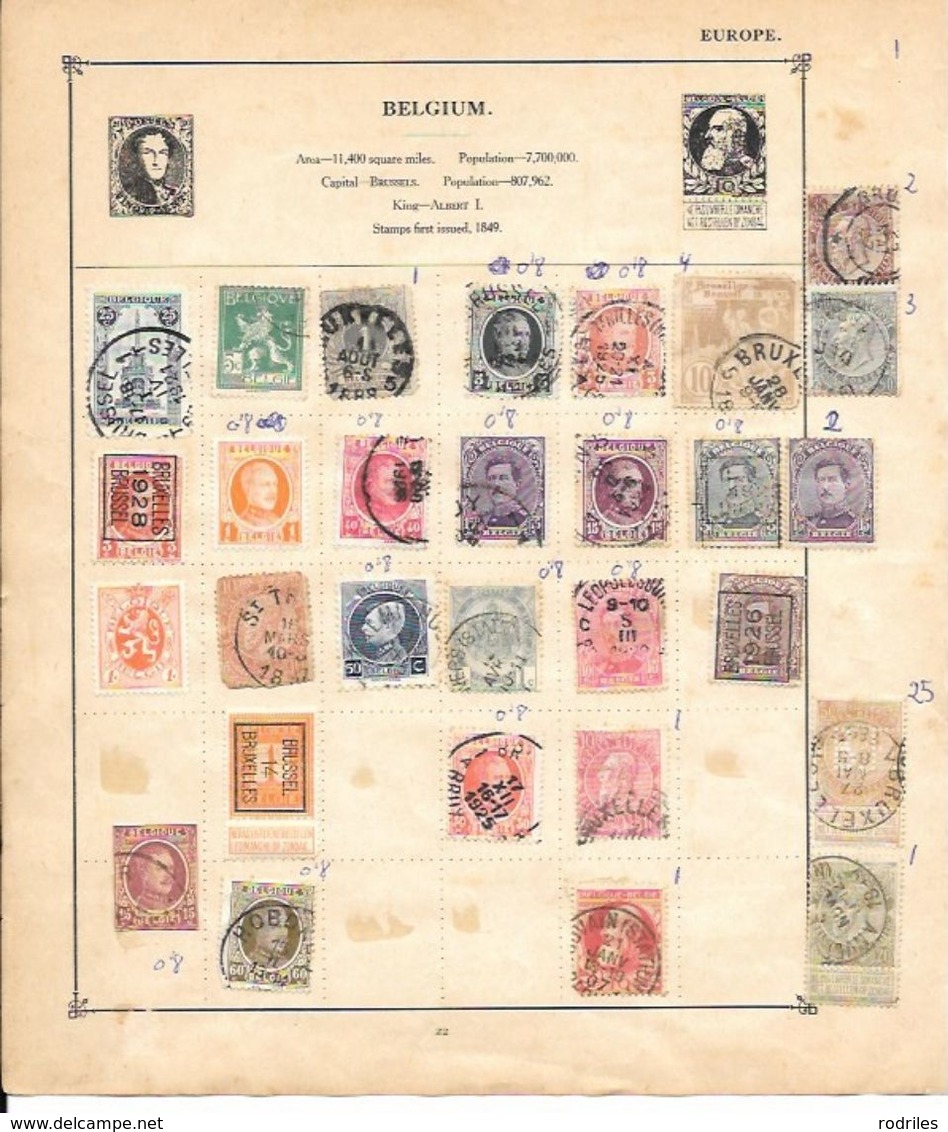 Belgica. Conjuntp De 78 Sellos Antiguos - 1849-1865 Médaillons (Autres)