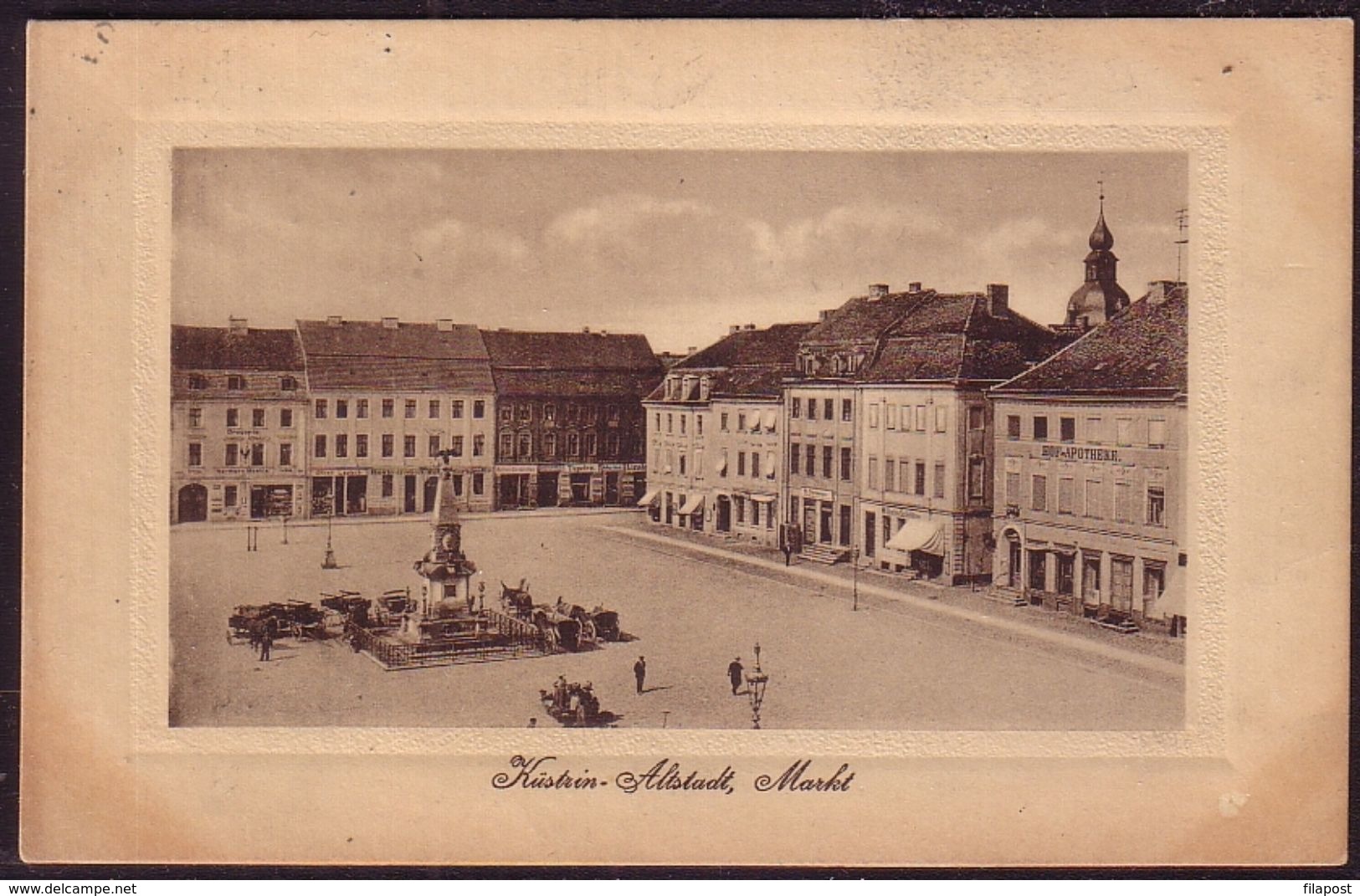 POLAND 1923 Postcard Pommern Kustrin, Kostrzyn Altstadt Old Town Square. W553 - Polonia