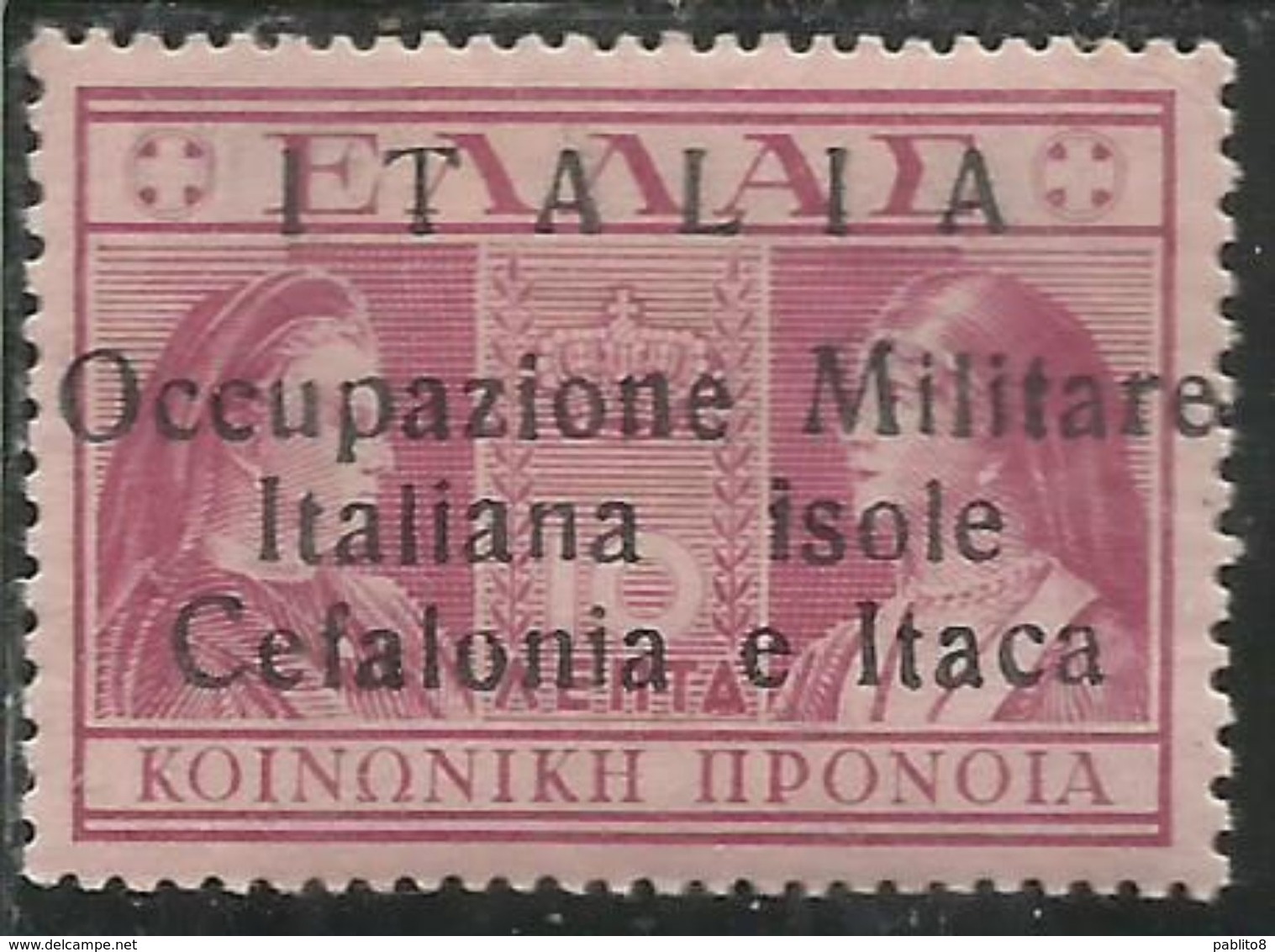 CEFALONIA E ITACA 1941 PREVIDENZA SOCIALE DEL 1939 DRACME 10D +10 D MNH - Cefalonia & Itaca