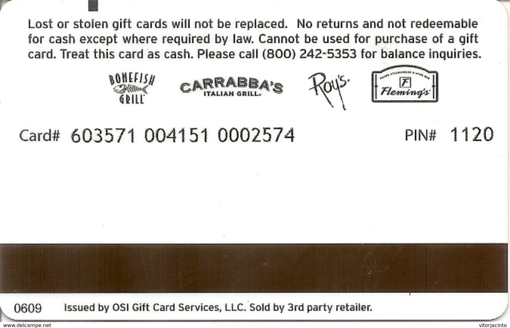 Outback Steakhouse Card $25 - Tarjetas De Regalo