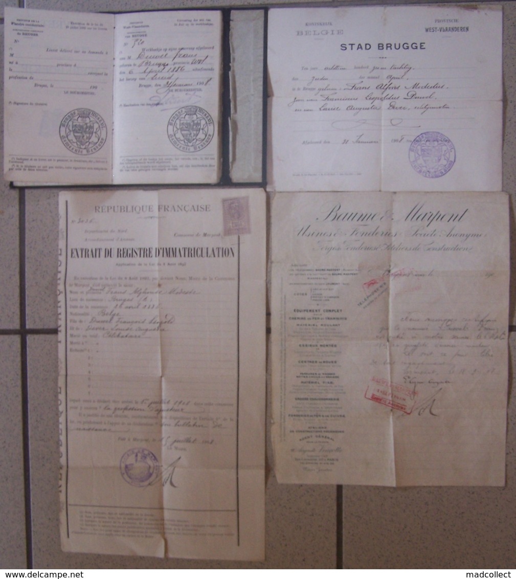 Groot Lot Documenten En Foto's :voor 1914, Wereldoorlog 1,na Wereldoorlog 1 Militaire Spoorwegen Adinkerke, Brugge - Documents