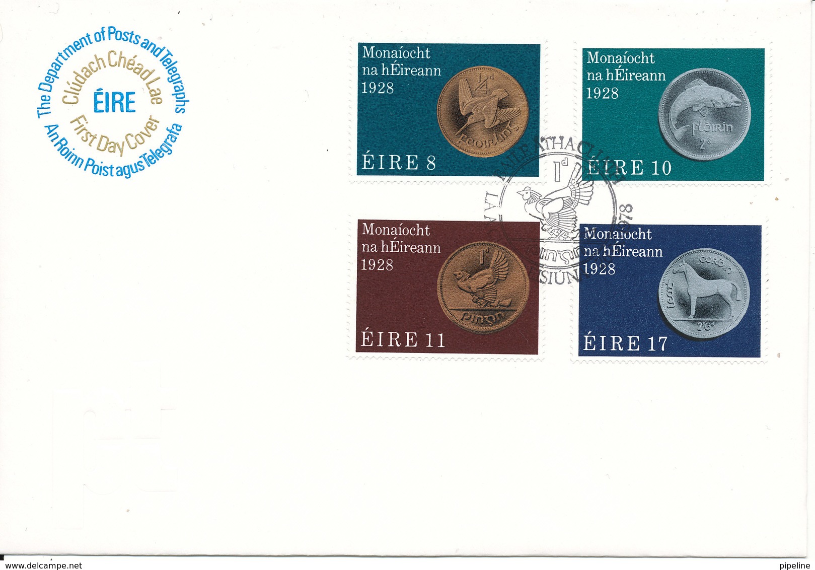 Ireland FDC 26-10-1978  50 Years Anniversary Issue Of 1928 IRISH COINS - FDC