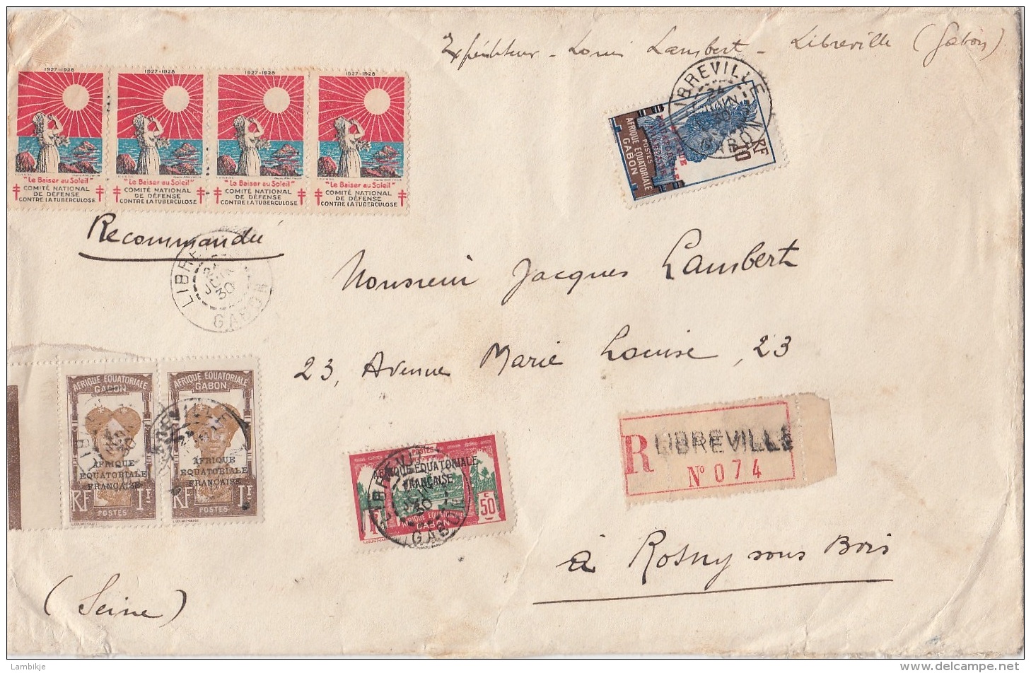 Franc AEF R Cover 1930 - Lettres & Documents