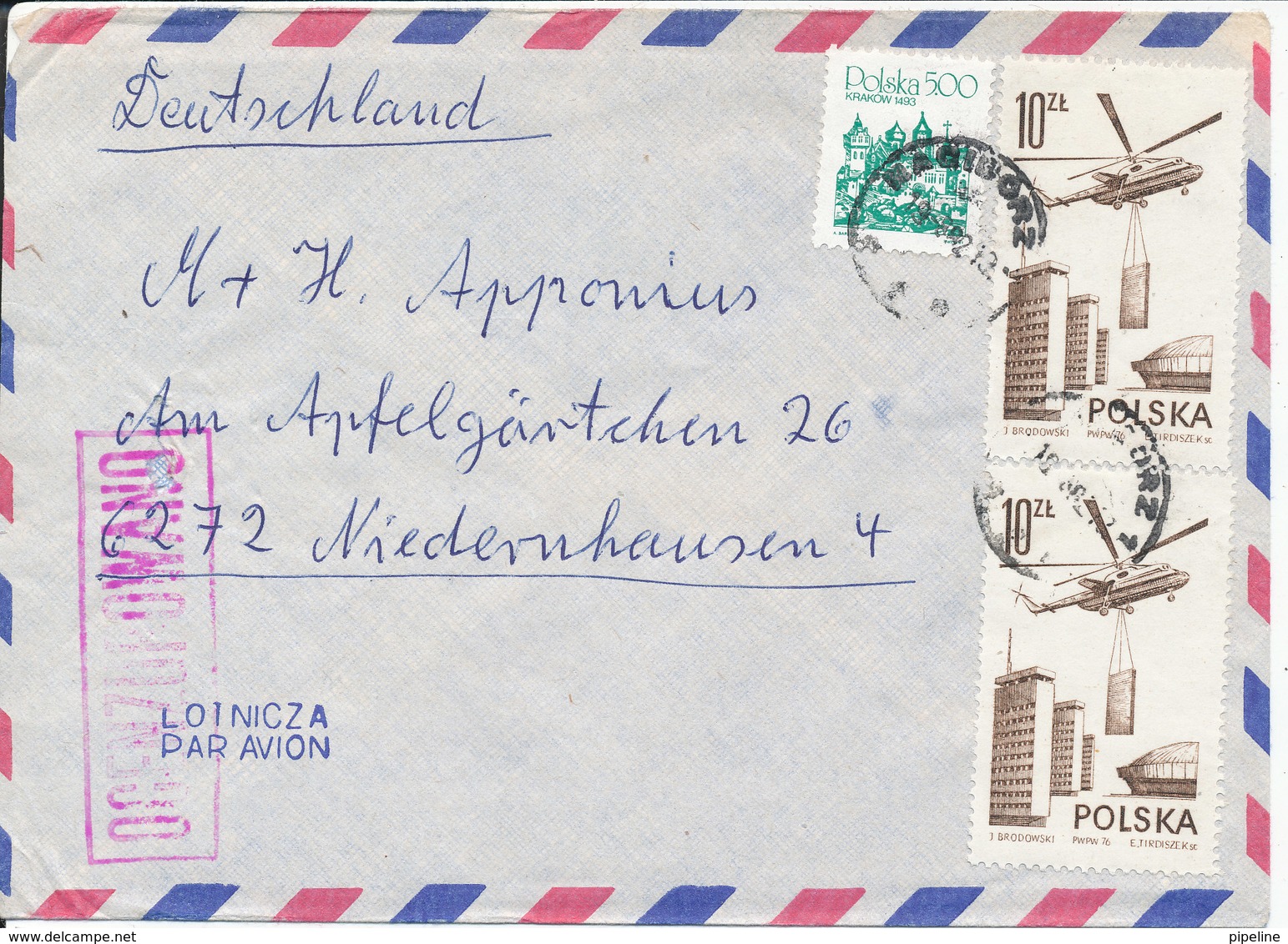 Poland Air Mail Cover Sent To Germany 19-8-1982 - Covers & Documents