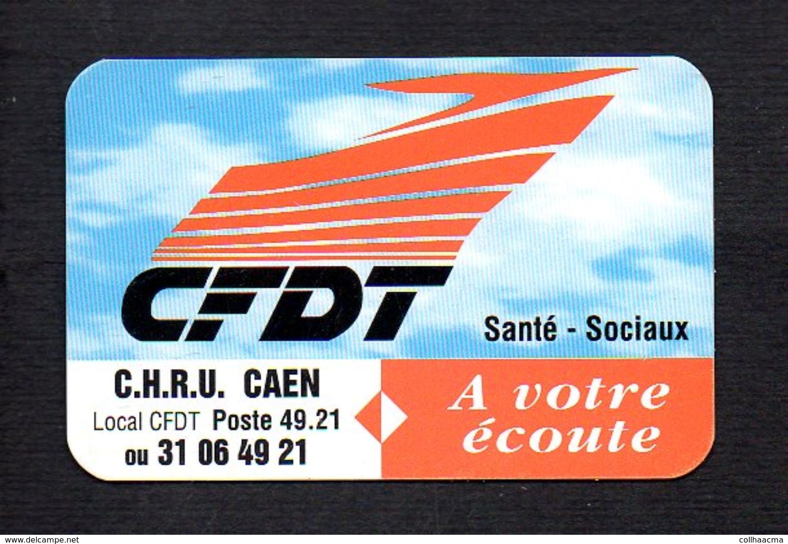 Carte Pubicitaire CFDT Du CHRU ( Hopital ) De Caen Avec Indices Des Echelles - Autres & Non Classés