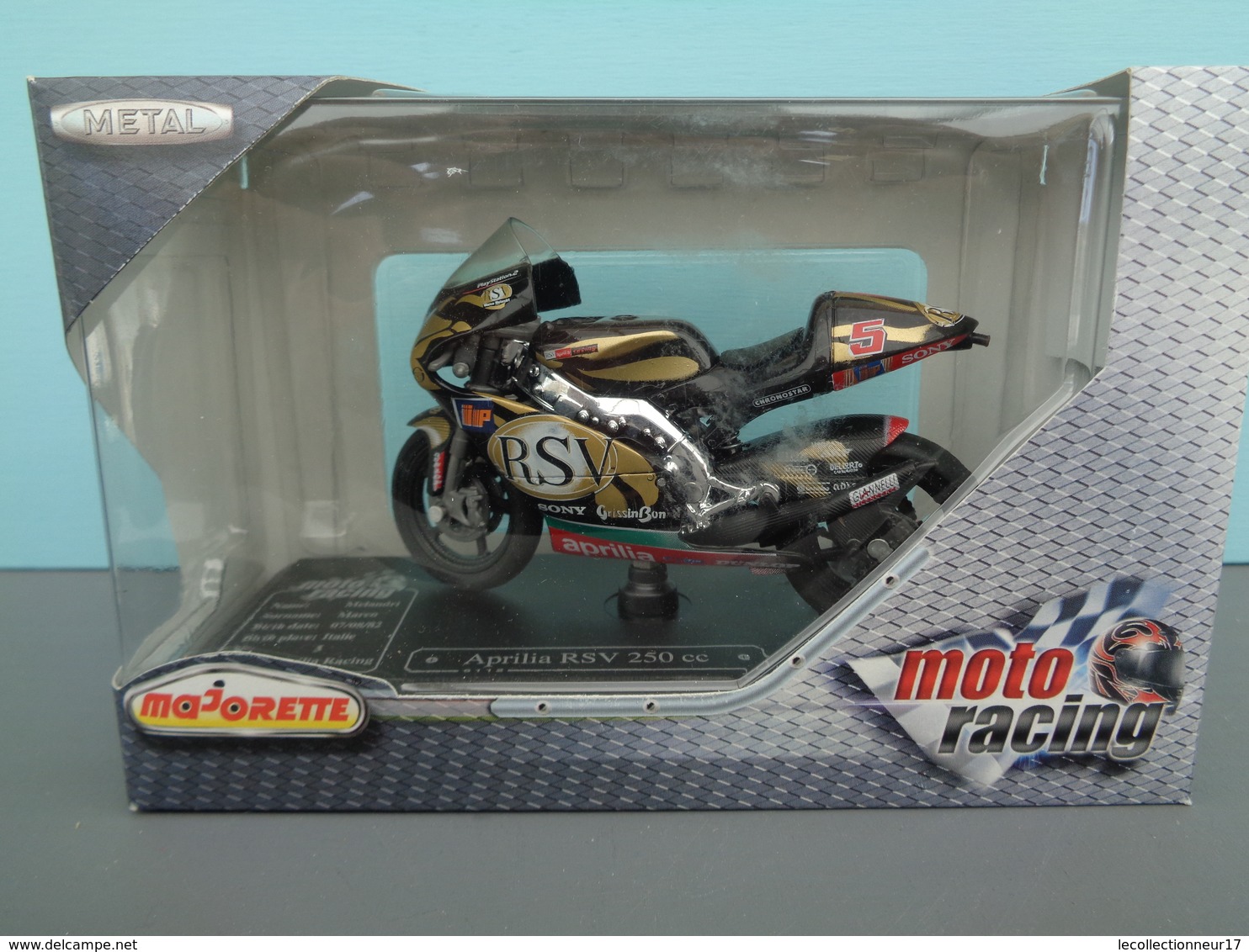 Moto Aprilia RSV 250 Cc Pilote 5 Marco Melandri Marque Majorette échelle 1/18 ème Réf 36 - Motos