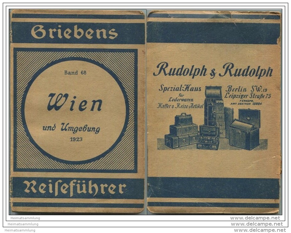 Wien Und Umgebung - 1923 - Mit Drei Karten - 105 Seiten - Band 68 Der Griebens Reiseführer - Austria