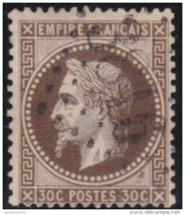 France   .  Yvert   .    30         .        O      .   Oblitéré  .   /   .   Cancelled - 1863-1870 Napoléon III Lauré