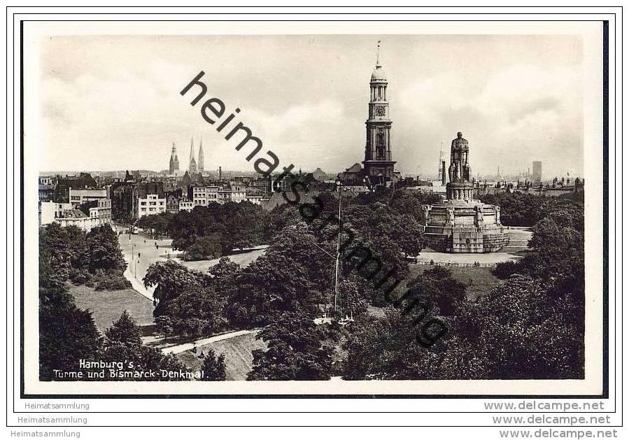 Hamburg - Bismarck-Denkmal - Foto-AK 30er Jahre - Nord