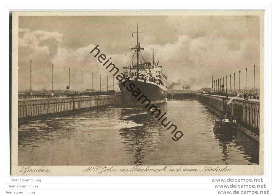 Ijmuiden - M. S. Johan Van Oldenbarnevelt In De Nieuwe Noordersluis - IJmuiden