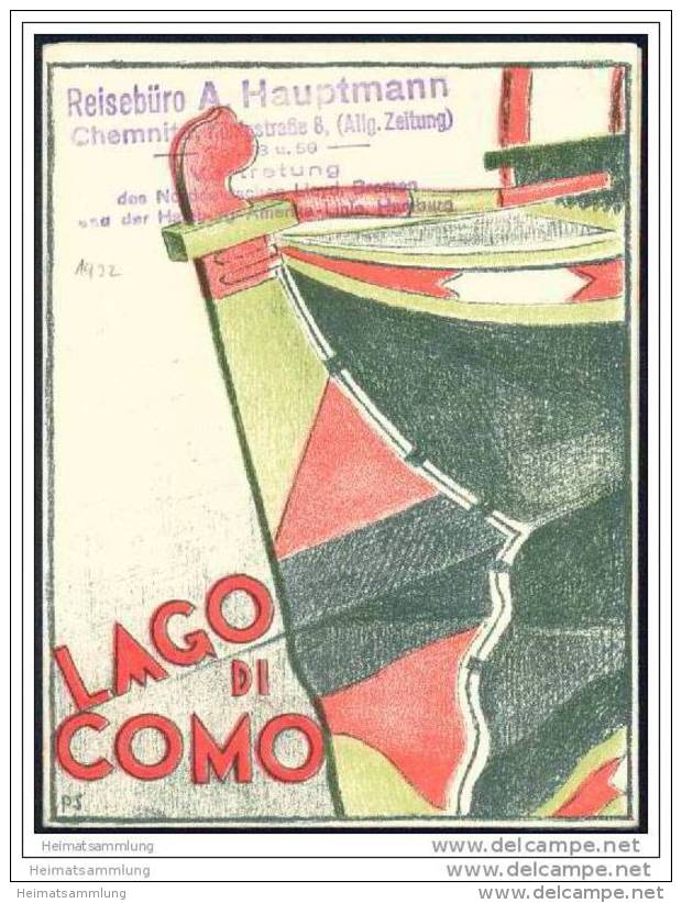 Lago Di Como 1932 - Faltblatt Mit Einer Reliefkarte - Hotelverzeichnis - Italy