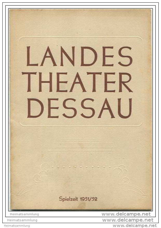 Landestheater Dessau - Spielzeit 1951/52 Nummer 4 - Frau Luna Von Paul Lincke - Anneliese Schmid-Dressel - Helmut Grell - Teatro E Danza