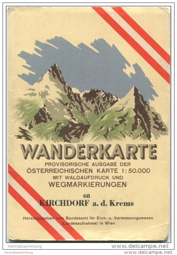 68 Kirchdorf An Der Krems 1953 - Wanderkarte Mit Umschlag - Provisorische Ausgabe Der Österreichischen Karte 1:50.000 - - Maps Of The World