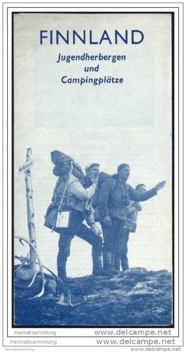 Finnland 1959 - Jugendherbergen Und Campingplätze - Faltblatt Mit 5 Abbildungen - Finland