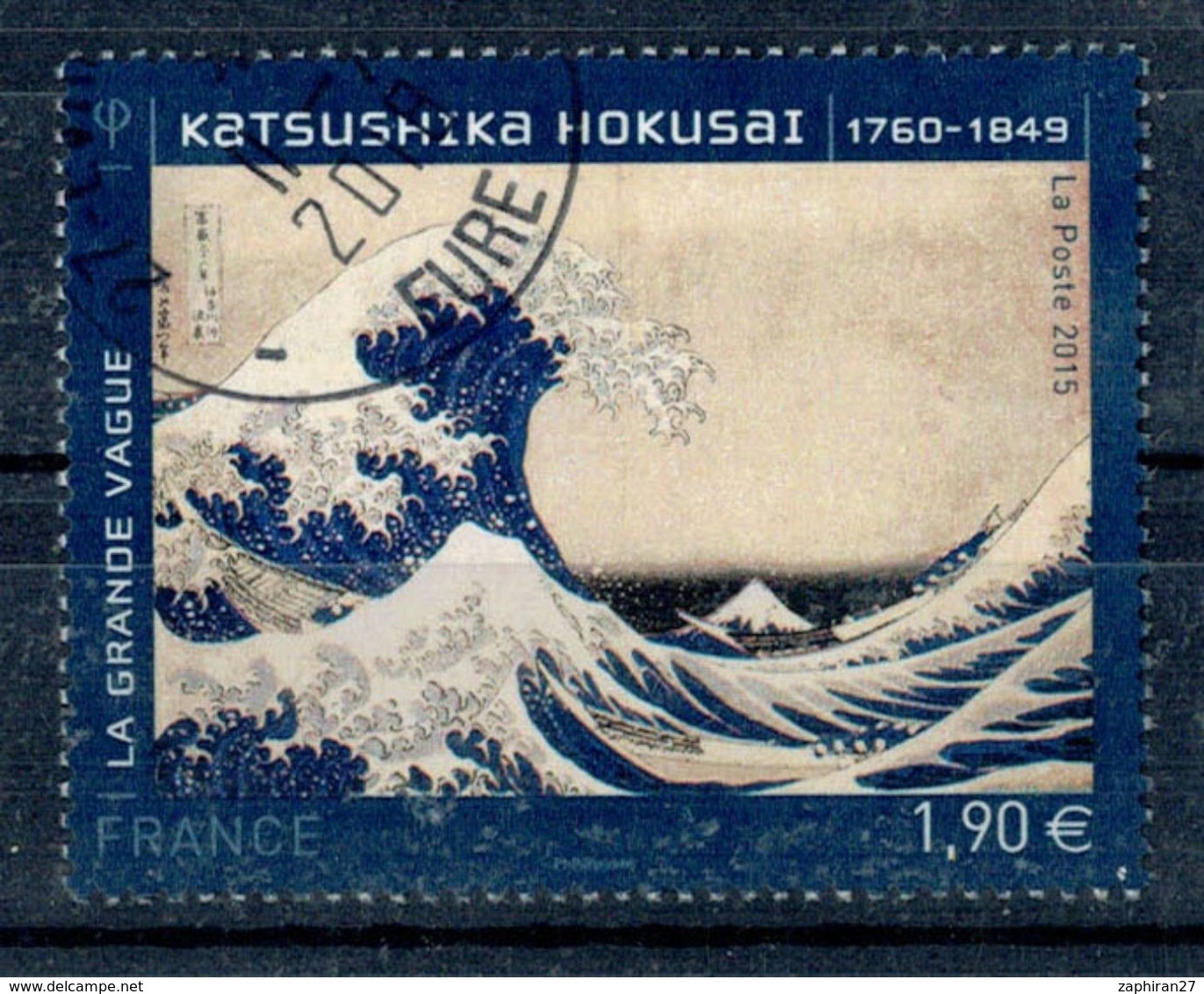 2015 N 4923 KATSUSHILKA LA GRANDE VAGUE OBLITERE CACHET ROND #228# - Usati