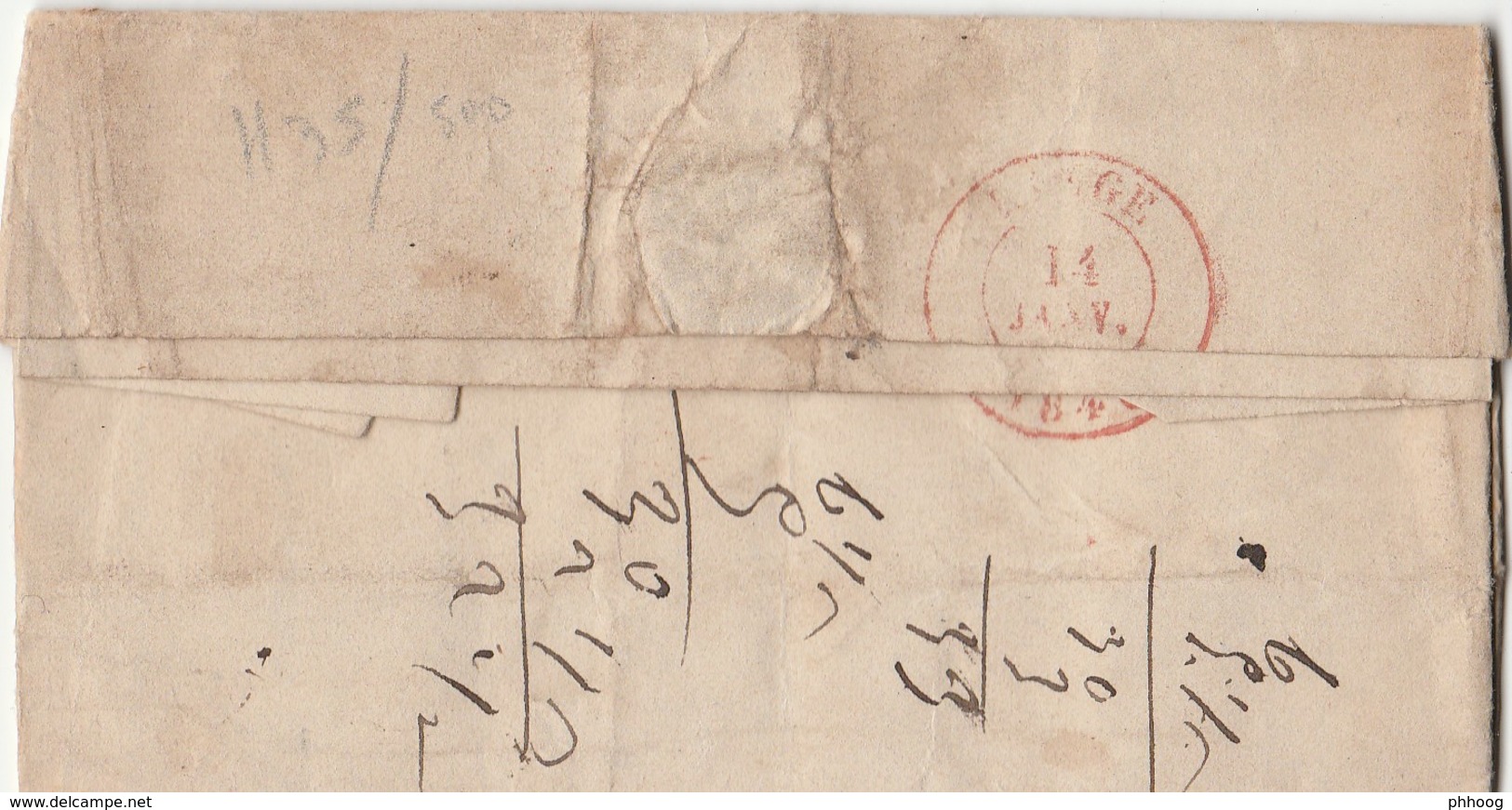 LSC Dc Rge Huy 14/1/1840 V. Dc Rge Liège (fabricant D'étoffes Et De Laine) - 1830-1849 (Belgique Indépendante)