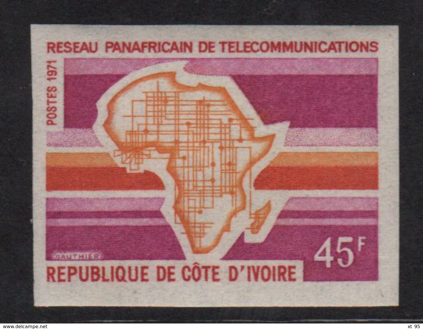 Cote D Ivoire - N°319 Non Dentele ** - Reseau Panafricain De Telecommunication - Côte D'Ivoire (1960-...)