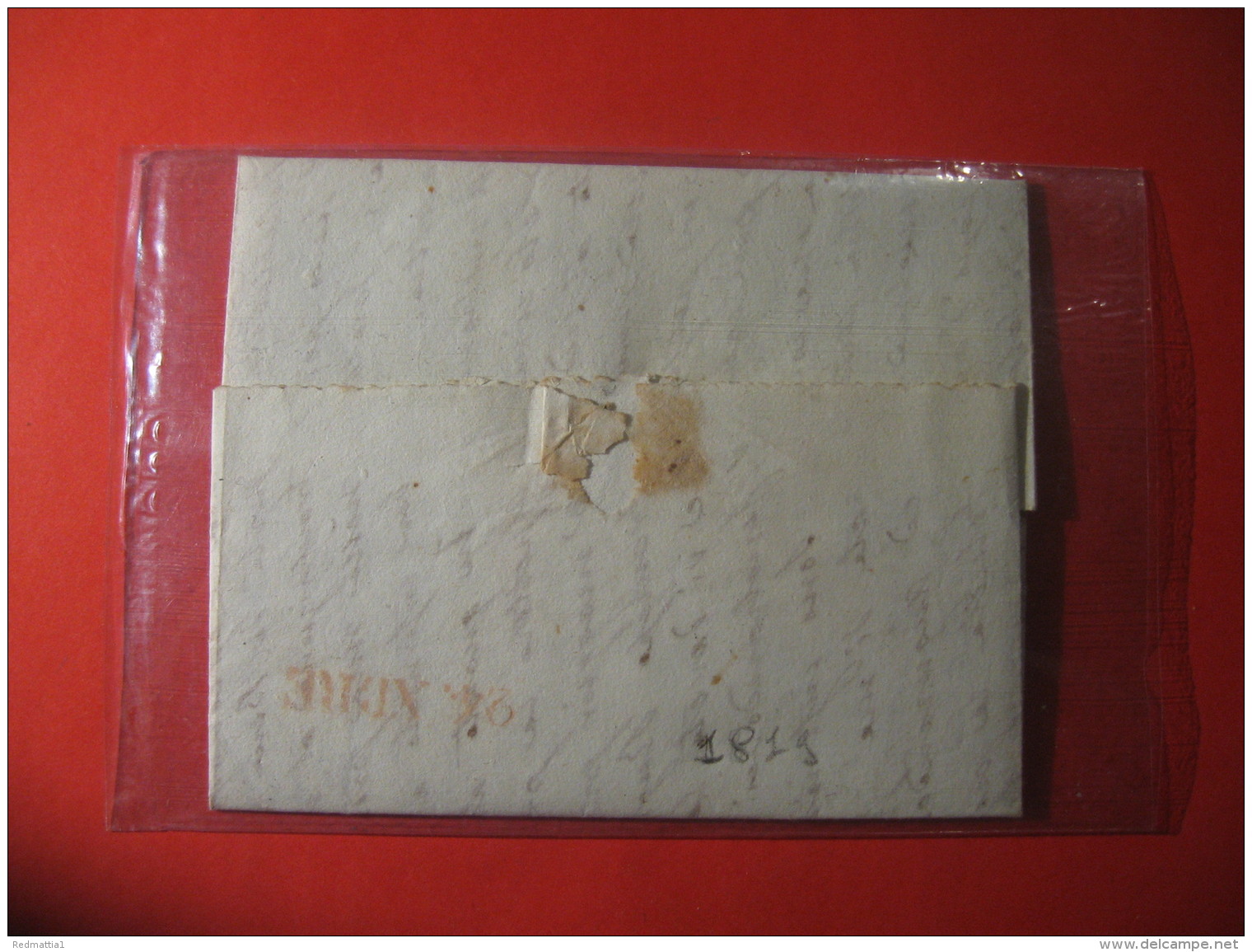 LETTERA  PREFILATELICA  DA SAN REMO AD ALESSANDRIA   CON TESTO 1819  E - 343 - ...-1850 Préphilatélie