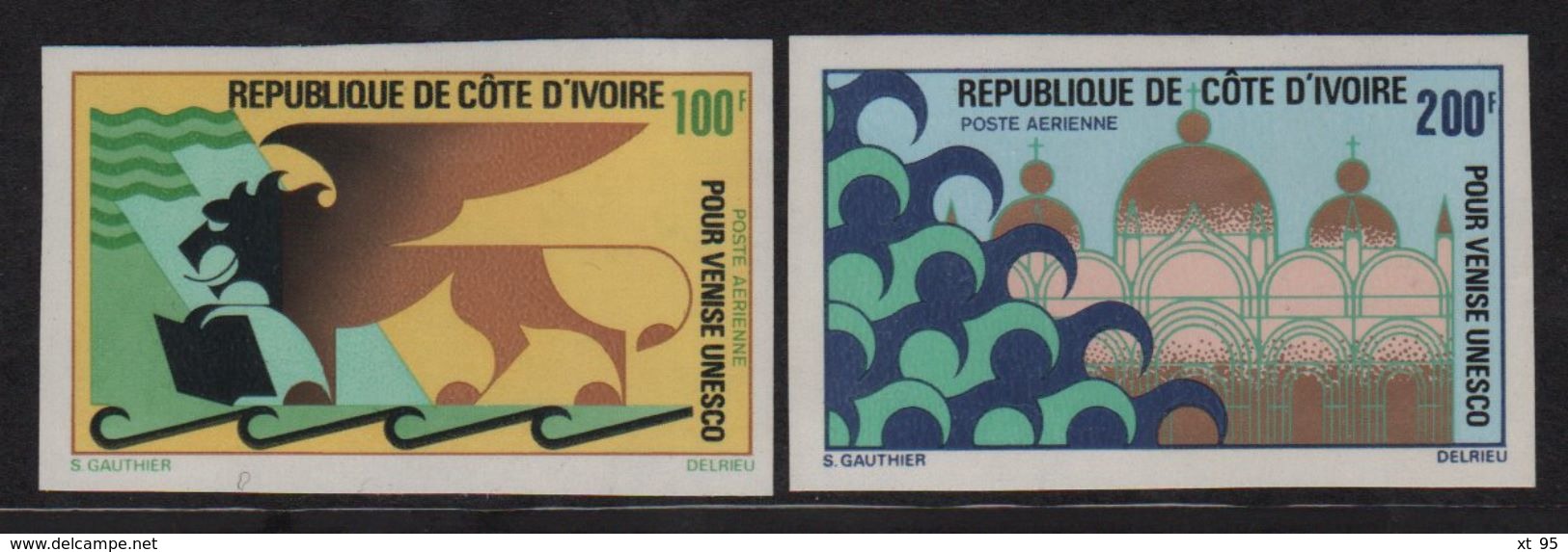 Cote D Ivoire - PA N°54 Et 55 Non Denteles ** - Sauvegarde De Venise UNESCO - Côte D'Ivoire (1960-...)