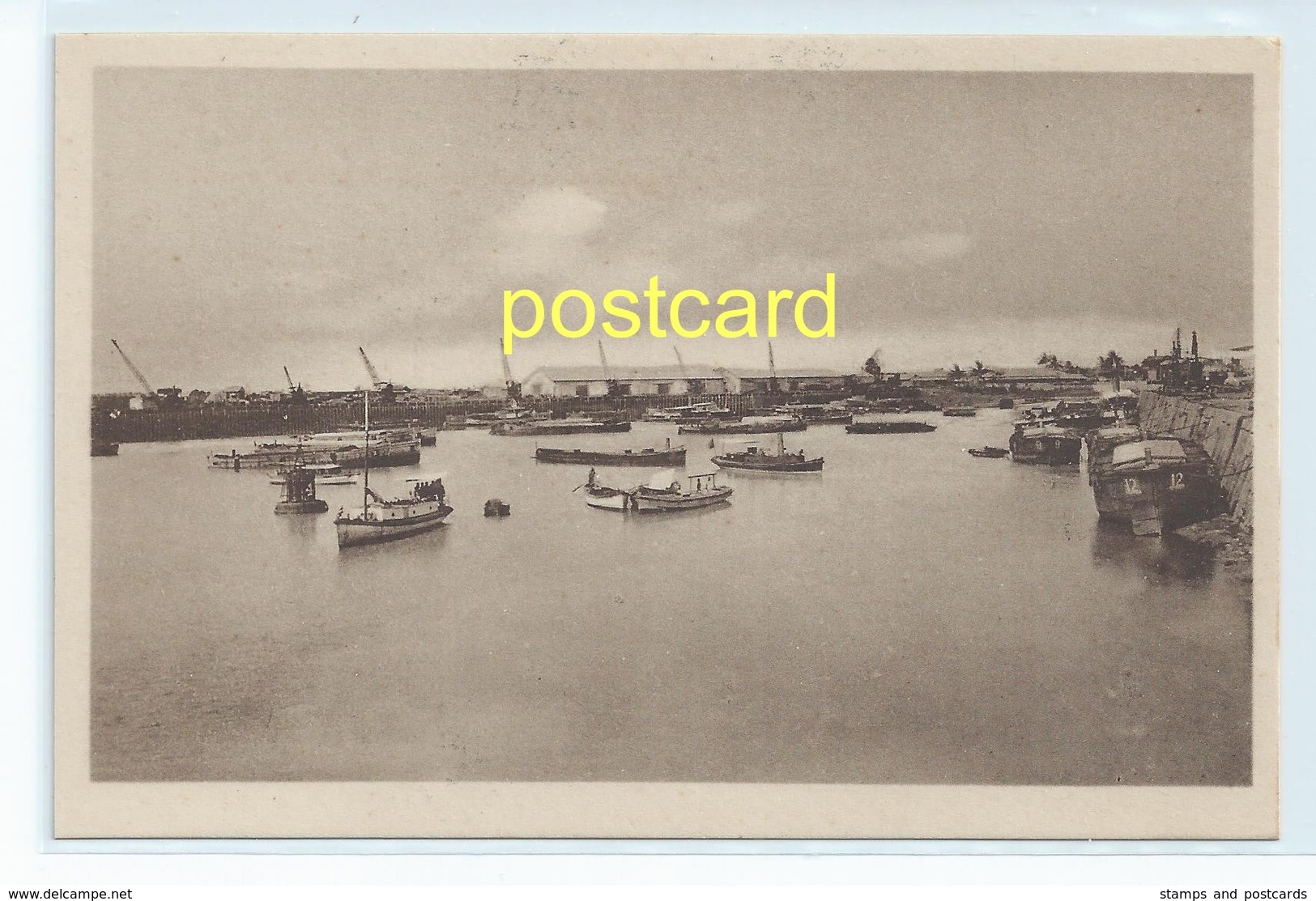 BEIRA - A VIEW AT THE WHARF , MOZAMBIQUE. OLD POSTCARD C.1920 #808. - Mozambique