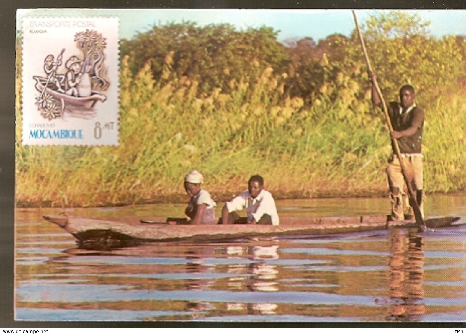 Botswana ** & Postal, Dugout On The Chobe River With Moçambique Stamp 1983 (8797) - Botswana