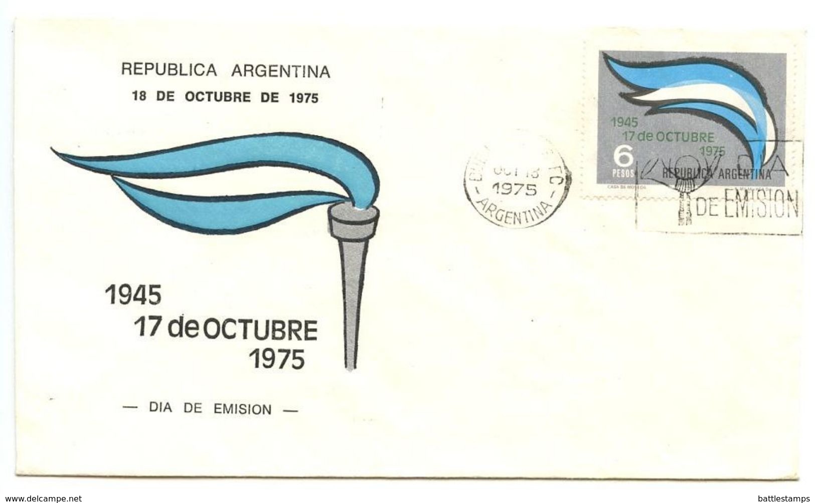 Argentina 1975 Scott 1075 FDC Loyalty Day - President Peron - FDC