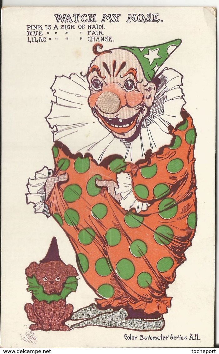 JOYEUX NOEL WEIHNACHTEN CHRISTMAS  CHIEN CHIOT  BOULDOGUE FRANCAIS BOULEDOGUE 1935  BAROMETRE CLOWN - Santa Claus