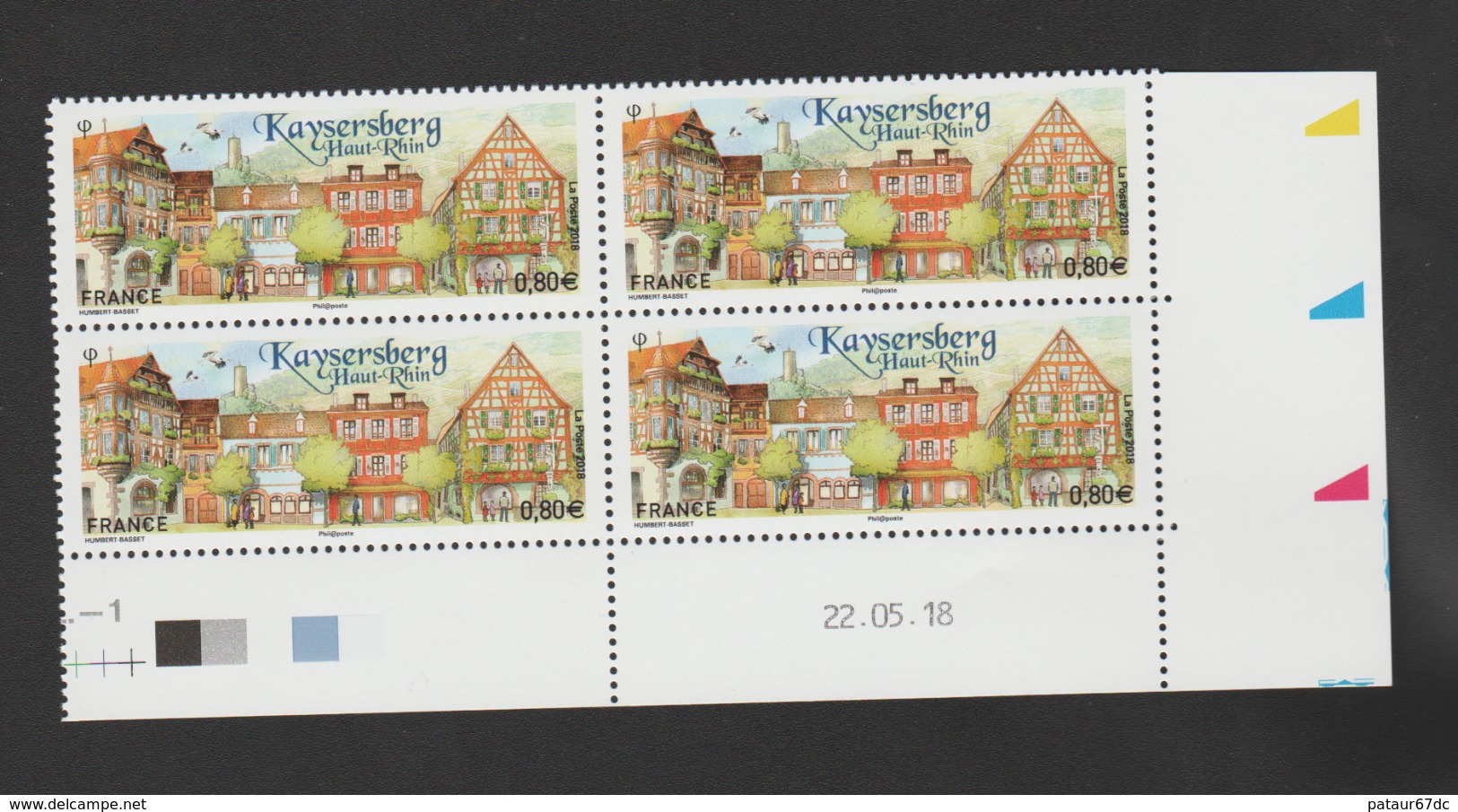 FRANCE / 2018 / Y&T N° 5243 ** : "Touristique" (Kaysersberg - Haut-Rhin) X 4 - Coin Daté 2018 05 22 - 2010-2019