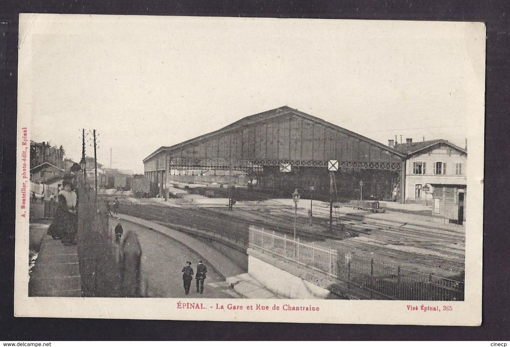 CPA 88 - EPINAL - La Gare Et Rue De Chantraine - TB PLAN VOIE CHEMIN DE FER WAGONS ANIMATION - Epinal