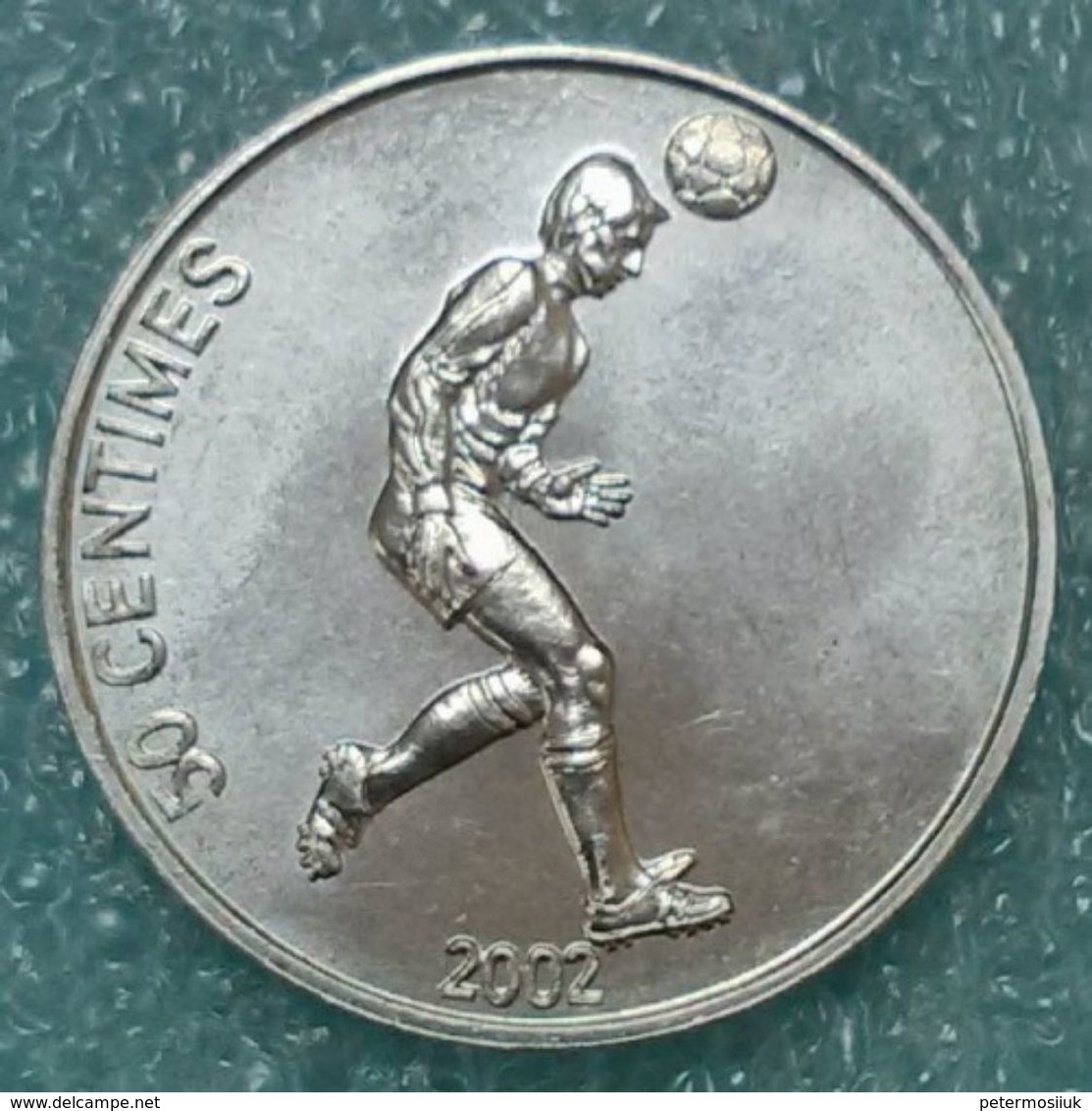 Congo - DRC 50 Centimes, 2002 Soccer Player ↓price↓ - Congo (Democratische Republiek 1998)