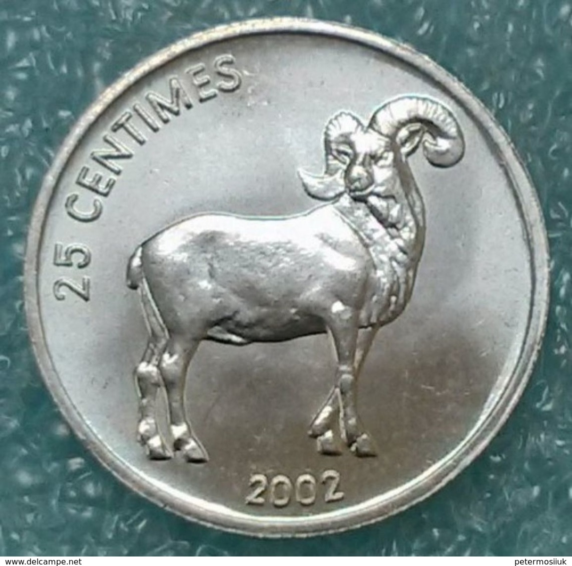 Congo - DRC 25 Centimes, 2002 Animal - Barbary Sheep ↓price↓ - Congo (République Démocratique 1998)