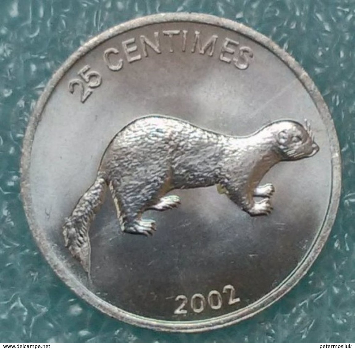 Congo - DRC 25 Centimes, 2002 Animal - Weasel ↓price↓ - Congo (République Démocratique 1998)