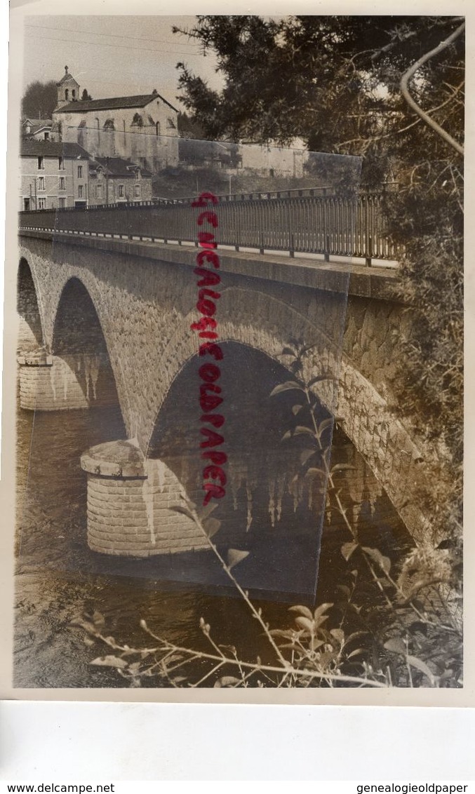 87 - LE PALAIS SUR VIENNE- LE PONT ET L' EGLISE- RARE GRANDE PHOTO ORIGINALE - Lieux