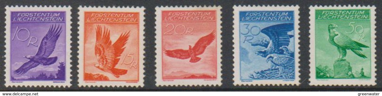 Liechtenstein 1934/1936 Airmail 5v Unused Regummed (39550D) - Poste Aérienne