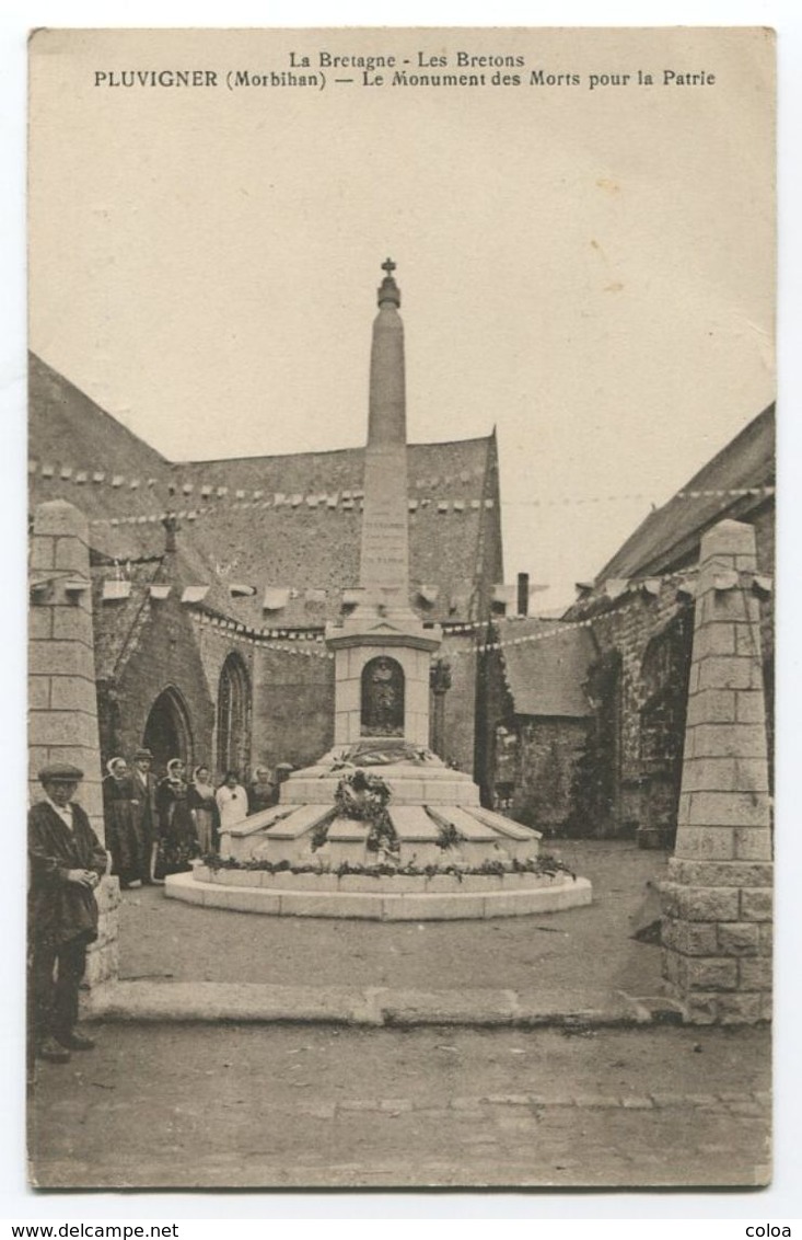 PLUVIGNER Le Monument Des Morts Pour La Patrie Animée - Pluvigner