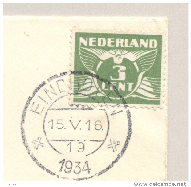 Nederland - 1934 - First Flight EINDHOVEN Naar Paris / France - VH-A 113b - Brieven En Documenten